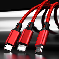 Câble de données micro USB universel 3 en 1 6A en nylon tressé Chargeur pour tous les téléphones Câble d'alimentation multifonction pour imprimante ordinateur