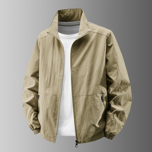 Chaqueta para <span class=keywords><strong>Hombre</strong></span> con Cuello Levantado y Cierre de Cremallera, Chaqueta Informal de Fábrica con Protector Solar Transpirable para Verano, Espesor Fino - Product Image 5