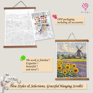 Kit de Pintura por Números Personalizado con Diseño Floral Moderno y Ecológico, Kits Cuadrados Enmarcados para Adultos y Niños, Regalo - Product Image 4