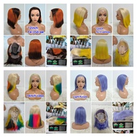 Letsfly Promotion 28$ Perruques Bob Lisses 13x4 Lace Frontal 10 12 14 pouces Couleur Personnalisée Perruques Cheveux Humains Vente en Gros 130g 9A 180%