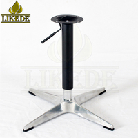 Pied de table réglable en hauteur à 4 pattes en aluminium avec vérin à gaz pour tables de salle à manger, de bar, de café et de conférence