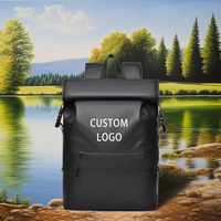 2025 Best-Seller Extra Large Vintage Rétro Extensible Rolltop Sac À Dos Pour Ordinateur Portable Lettre Étanche Fermeture À Glissière 20-39L Capacité