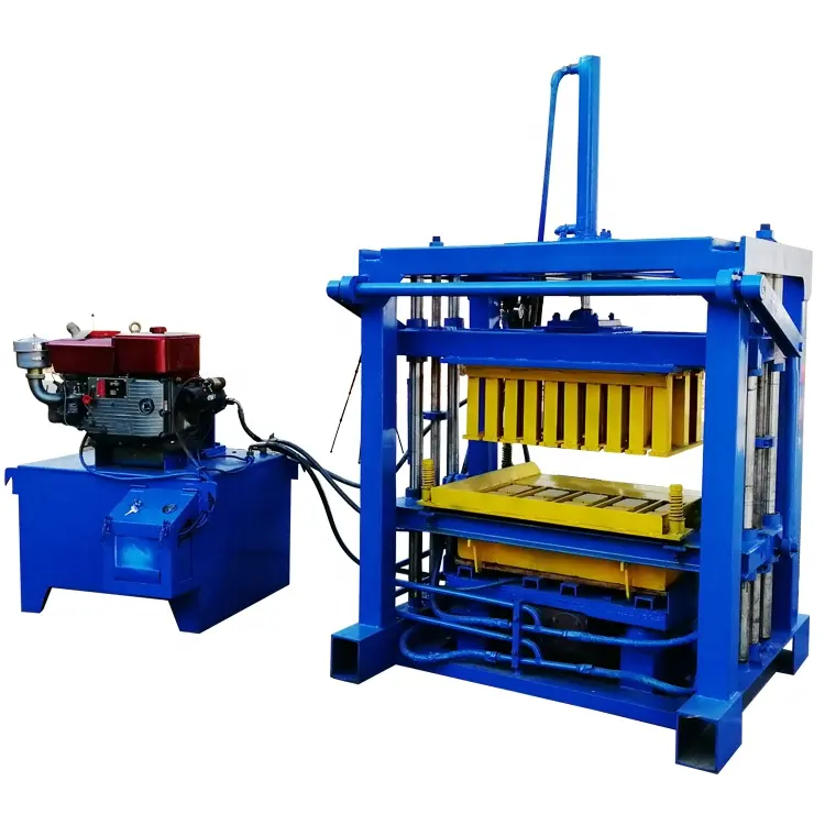 QTJ4-40 diesel engine block and brick making machine for small business plans brick manufacturing equipment