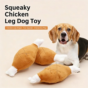 Giocattolo per cani in peluche a forma di coscia di pollo a doppio strato, ecologico, resistente ai morsi, con funzione sonora, 18x6cm, fantasia unita, per commercio transfrontaliero - Product Image 4