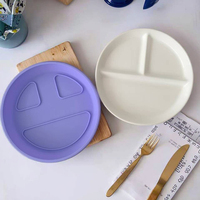 Nouvelle Tendance 2026 : Vaisselle en Porcelaine pour Enfants – Assiette et Bol en Céramique Rond avec Manchon en Silicone et Base Ventouse pour la Maison