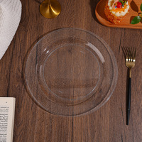 Assiettes jetables transparentes à paillettes en plastique durable avec finition scintillante pour banquets formels et fêtes à thème – Lot en gros