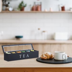 Boîte à thé avec couvercle à rabat, design compartimenté, moderne et simple, capacité de 1 L, organisateur, taille personnalisée - Product Image 1