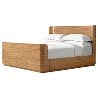 Lit plateforme en chêne massif de style traditionnel, sculpté à la main, taille King ou Queen, avec pied de lit, lit durable