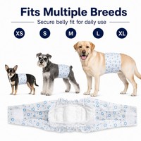 Bandes Abdominales Jetables pour Chiens Mâles, Réglables, Anti-Fuites, en Film PE Non Tissé Doux, Super Absorbantes, pour Incontinence, Personnalisation OEM