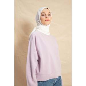 ผ้าคลุมฮิญาบผ้าฝ้ายสีเอครู สีพื้น ป้องกันแสงแดด UPF50+ ทรงหลวม สวมใส่สบาย สไตล์ตะวันออกกลาง แขนยาว ผ้าฝ้าย 100% - Product Image 2