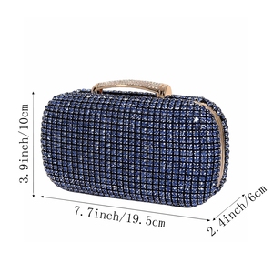 Women Shinny Rhinestones Formal Dressy Evening Bag Vintage <b>Top</b> Handle Crystal Clutch Purse for Night out Party - Product Image 2