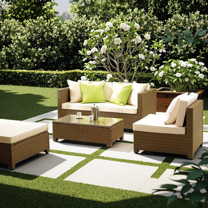 3 plazas Chaise Lounge KD diseño seccional <span class=keywords><strong>pequeño</strong></span> patio trasero venta al por mayor ratán muebles de exterior sofá de jardín - Product Image 3