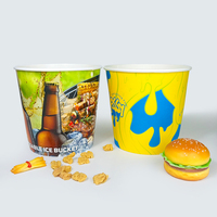 Offre Spéciale emballage alimentaire jetable 170oz, seau en papier de poulet frit à emporter avec couvercles en papier