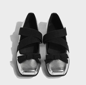 Bailarinas de corte profundo para mujer, ligeras e informales, con un botón de cierre, punta redonda, estilo moderno. - Product Image 3