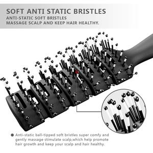 <span class=keywords><strong>Brosse</strong></span> démêlante ventilée en or électroplaqué avec poils en nylon, <span class=keywords><strong>brosse</strong></span> de massage pour le séchage à l'air chaud, pour hommes et femmes - Product Image 3