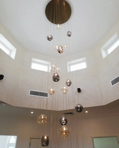Lámpara de Techo Moderna de Cristal Soplado con Forma de Globo para Decoración de Cocina, Comedor, Estilo Burbuja Blanca, LED Ajustable - Product Image 6
