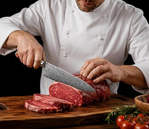 5 Inch Japanese Style Steak <b>Knife</b> Ultra‑Sharp Damascus Blade Ergonomic Handle for Home Dinner & Restaurant Use - Product Image 3