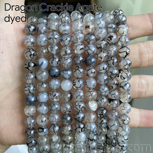 ลูกปัดอาเกตสีดำเทาลูกปัดสำหรับทำเครื่องประดับ4/6/8/10/12มม. - Product Image 2