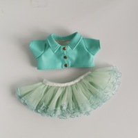 Vêtements et accessoires pour poupées : Robe de princesse de ballet, jupe bouffante en maille douce, tenues décontractées en cuir pour poupées Labubu de 38 cm