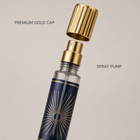 Flacon de parfum vide personnalisé, format stylo fin, 35 ml, avec capuchon côtelé doré, flacons de parfum en verre rechargeables de luxe, vente en gros