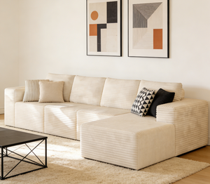 Juego de Sofás Seccionales en Forma de L, Tapicería de Tela Texturizada, Diseño Moderno, Cojines Cómodos para Sala de Estar de Apartamento - Product Image 5