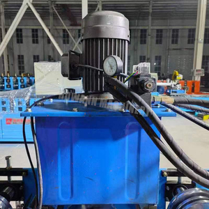 เครื่องขึ้นรูปม้วนกรอบประตูนิรภัยเครื่องตัดไฮดรอลิกกระเบื้องหลังคาเหล็กระบบควบคุม PLC สภาพการใช้งาน - Product Image 4