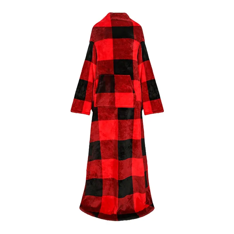 Super Zachte Pluche Tv Deken Gooi Wrap Cover Plaid Wearable Fleece Deken Met Mouwen