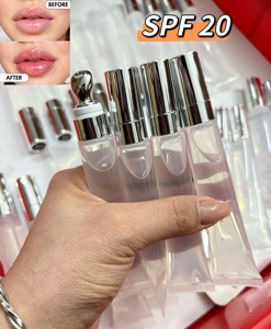 OEM ODM Aceite Voluminizador de <span class=keywords><strong>Labios</strong></span> Vegano Transparente 20ml SPF 20 en Tubo Plateado, Voluminizador de <span class=keywords><strong>Labios</strong></span> Extremo con Brillo y Etiqueta Privada - Product Image 1