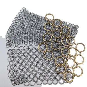 Architektonischer dekorativer spiralförmiger Draht Edelstahlförderband Netzblätter für Dekoration gestricktes Netz Gold