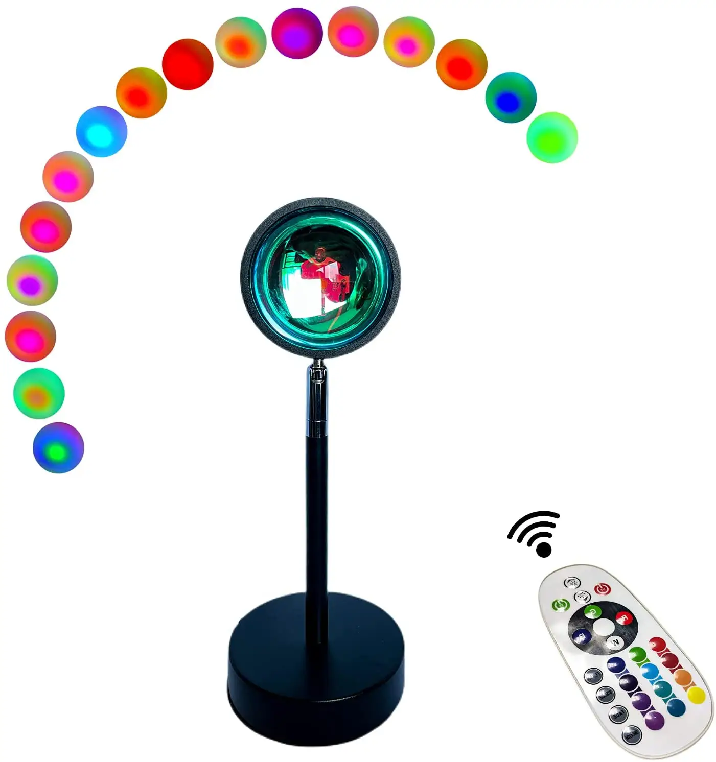Lámpara de atardecer RGB de 16 colores, luz de proyección de atardecer de arcoíris moderna con Control remoto