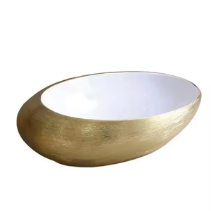 Lavabos DE ARTE ovalados de cerámica galvanizada Lavabos de lavabo de lujo personalizados coloridos para baño sobre encimera - Product Image 5