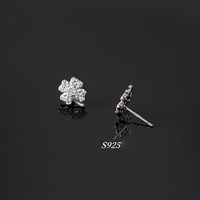 Romantische S925 Silber Blumen Zirkon Ohrstecker 925 Sterling Silber Blütencluster Ohrringe