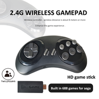Mini console de jeu TV pour MEGA DRIVE, double manette sans fil 2,4 GHz, design rétro 16 bits, prise en charge 4K HD, 2550 jeux intégrés, TF