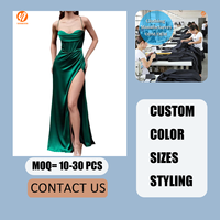 7036 Robe de Soirée Longue en Satin Noire Élégante avec Corset Cristallisé, Fente Haute et Épaule Unique pour Femme
