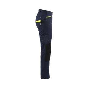 BLAKLADER - 719513308633D22 Women's Service <b>trousers</b> with stretch Dark navy <b>blue</b>/Yellow - EAN 7330509894118 <b>WORK</b> <b>TROUSERS</b> - Product Image 3