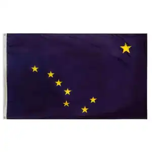 Expédiez maintenant! Polyester personnalisé 100D 3x5 drapeau des États d'Amérique drapeau de l'État de l'Alaska