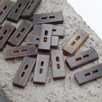 Boutons en corne véritable rectangulaires de haute qualité personnalisés à 2 trous, boutons décoratifs pour manteau noir et marron, boutons en corne de buffle