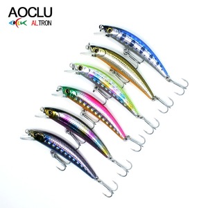 AOCLU Slim Body smoking Minnow 50mm 2.6g picchiata bassa 0.4m Deep Hard Bait Wobbler Jerk con gancio VMC - Product Image 6