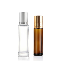 Botol Kaca Roll On Kosong Isi Ulang Amber Bening Bulat 10ml 20ml Logo Kustom Botol Roller Kaca Lip Gloss