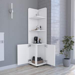 DB Freestanding Kairatu One-Drawer <b>Kitchen</b> <b>Storage</b> Cabinet with White Finish - Product Image 1