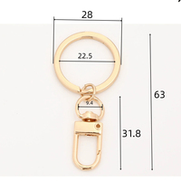 Lot d'accessoires pour porte-clés de voiture pivotants : chaînes, mousquetons à ressort, clips, boucles à déclenchement, crochets de suspension, anneaux plats