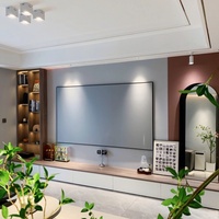 Meuble TV moderne sur mesure pour salon et chambre à coucher avec finition en marbre luxueux en MDF offrant un grand espace de rangement