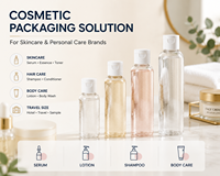 Mini flacon de voyage en PET avec étiquette personnalisée, conteneur d'emballage cosmétique vide pour shampoing, lotion, produits liquides, fournisseur OEM