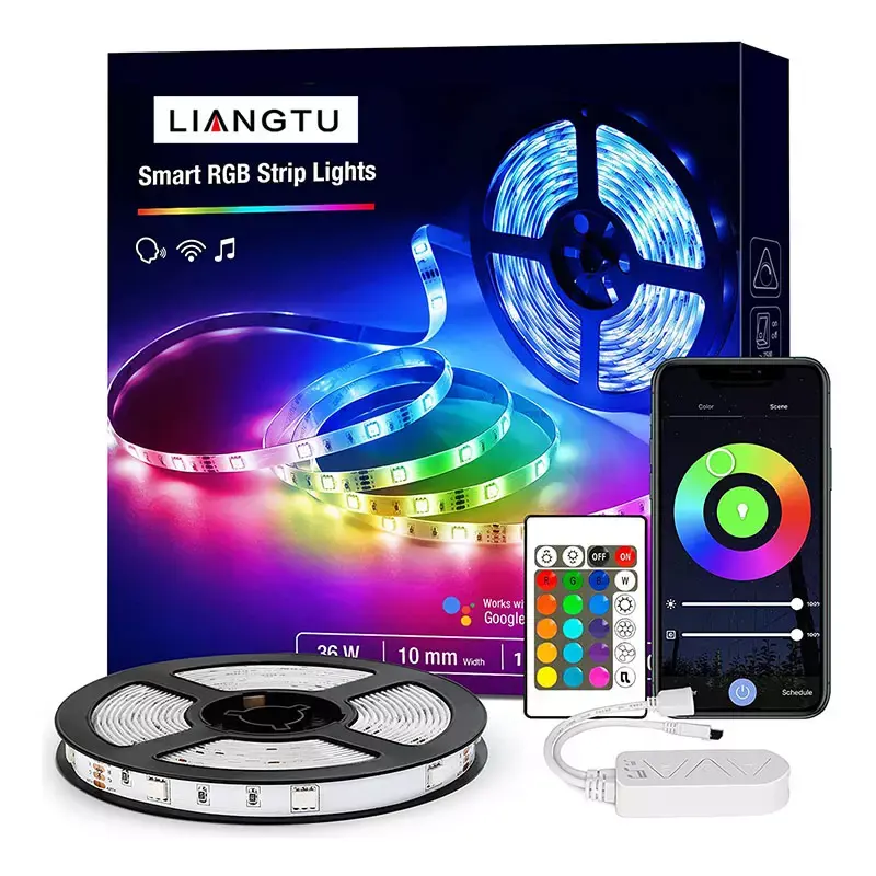 Hot Sale RGB Luces Led Smart Strip Lights 5050 Led Rope Light 3m Aura For Home Flawless Brows TV Decoration