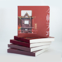 Carnet de notes de temple suspendu gravé double face 3D, journal d'écriture d'architecture de falaise chinoise ancienne
