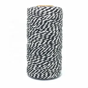 rope 3 4 24 Suppliers-2MM Black Color Cotton Baker Twine Rope Wholesale For Gift Packing, Bakery Twine String