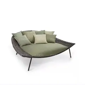 Cama de sofá moderna, cama de tricô com corda larga para sofá, uso externo, cama para dia das pessoas