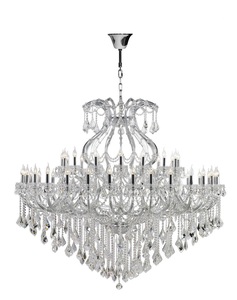 Lampe personnalisée pour foyer d'hôtel <span class=keywords><strong>Lustre</strong></span> Maria Theresa <span class=keywords><strong>Lustre</strong></span> Lustres en cristal vintage Suspension 48 lumières <span class=keywords><strong>Chrome</strong></span> - Product Image 1