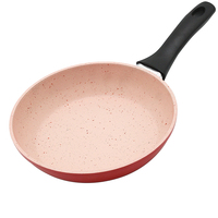 Poêle à frire antiadhésive en alliage d'aluminium forgé avec poignée en bakélite, fond spiralé, compatible gaz et induction, pour la cuisson des œufs, des omelettes et des steaks