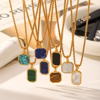 Créateur de mode Bijoux Hommes En Acier Inoxydable Shell Colliers Charmes Hip Hop Déclaration Or Pendentif Acrylique Résine Dainty Collier